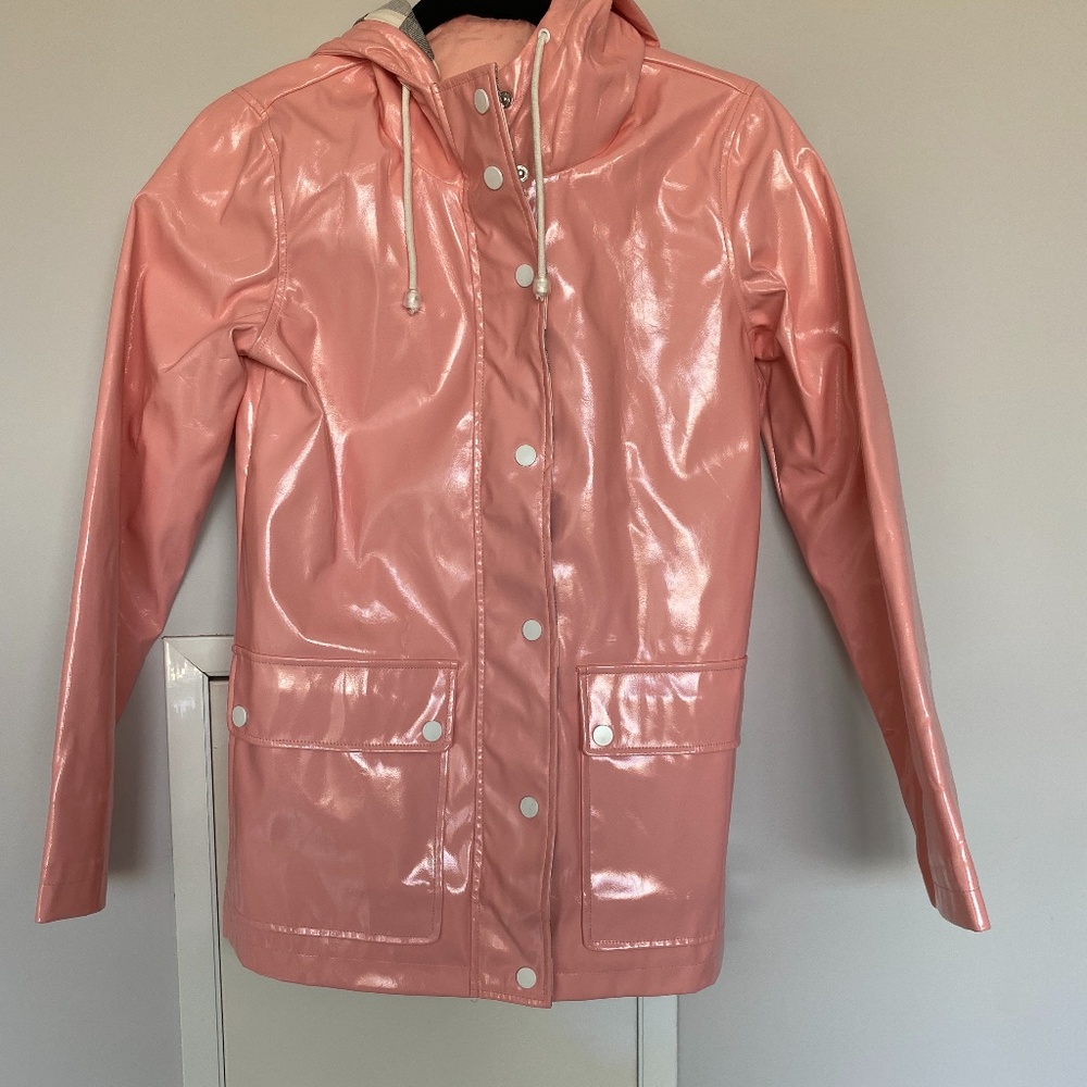 Brand New Top Shop Baby Pink Vinyl Rain Jacket